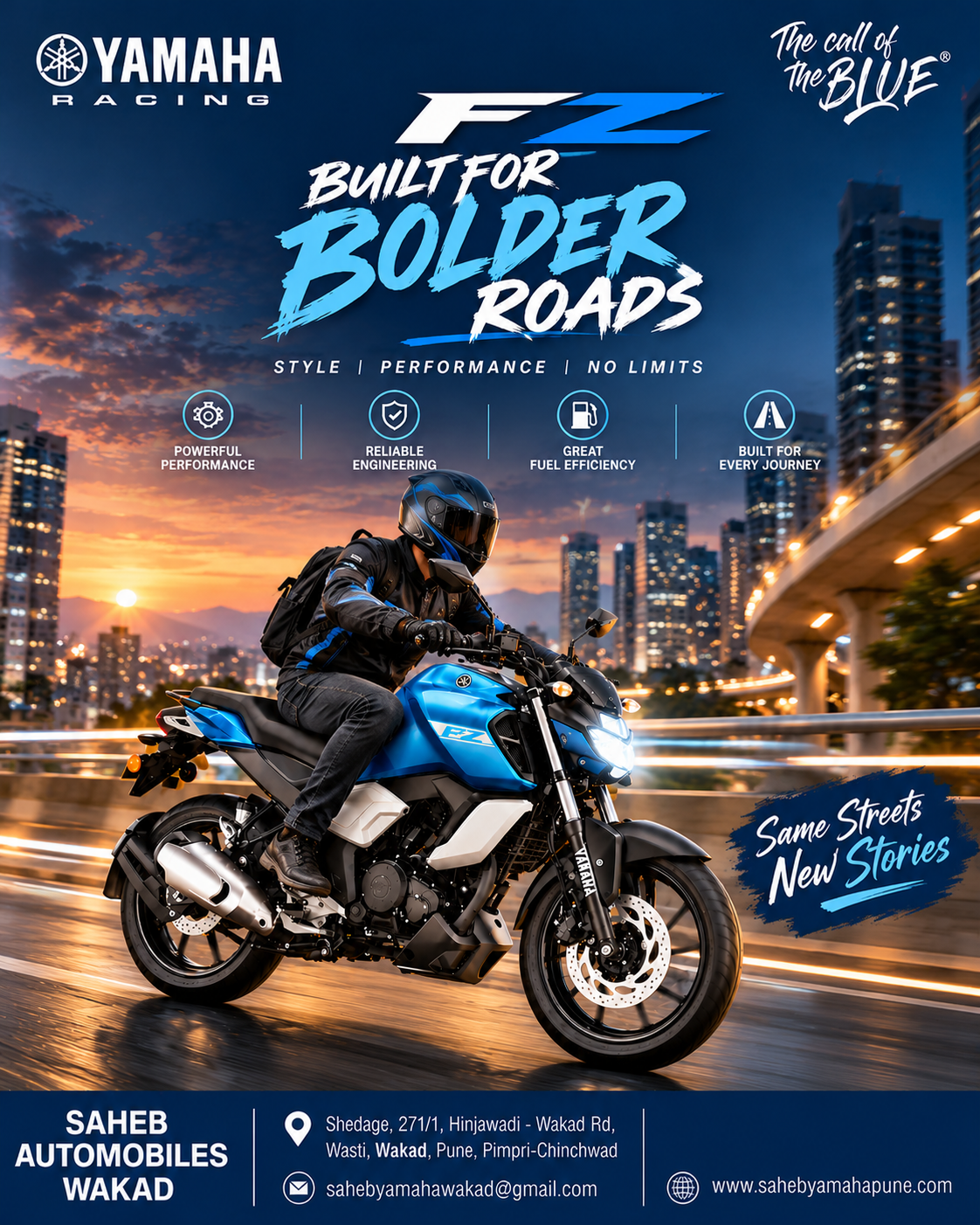 Yamaha FZ – Built for Bolder Roads|Saheb Yamaha