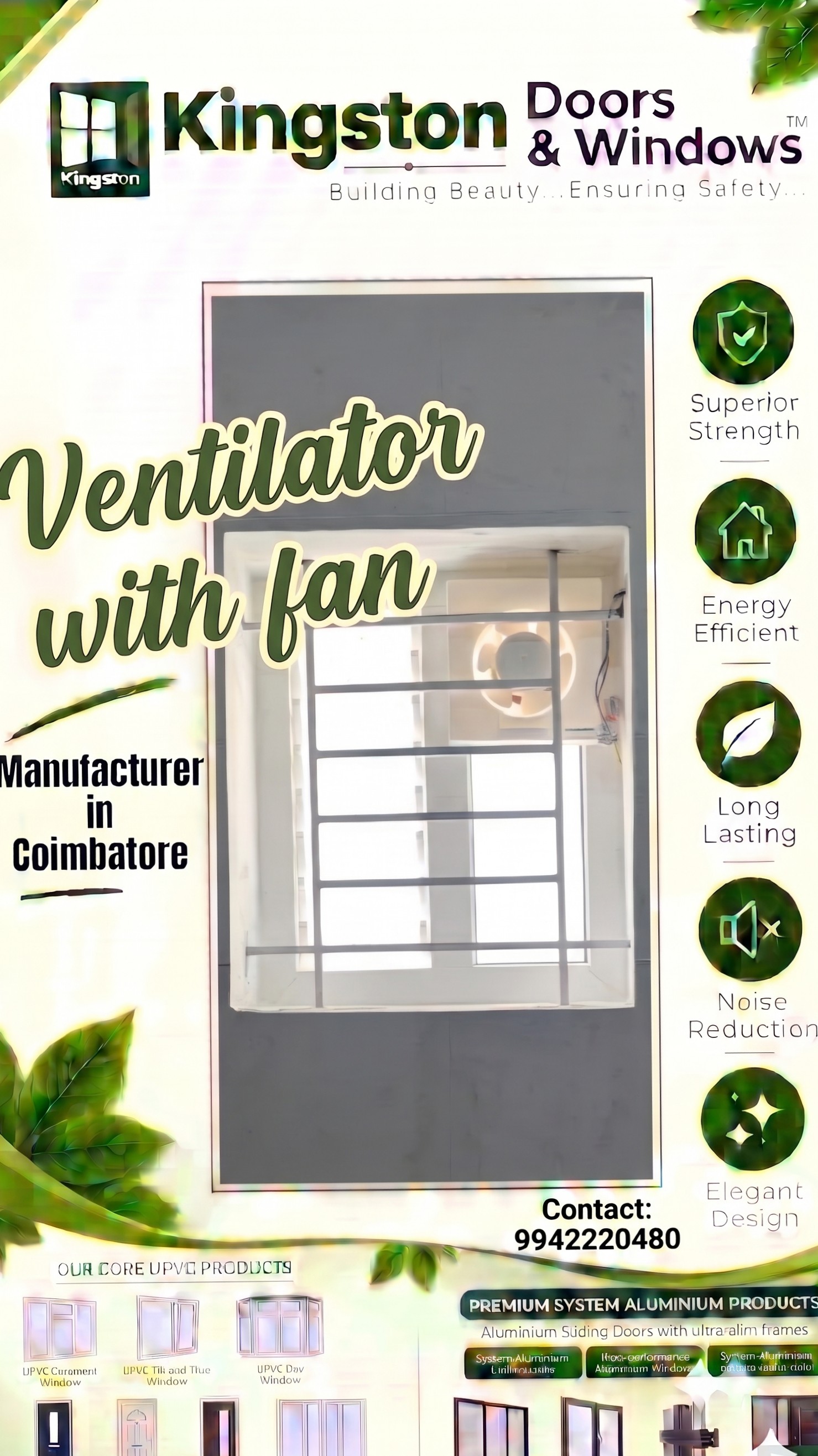 upvc ventilator with fan manufacturer in tamilnadu