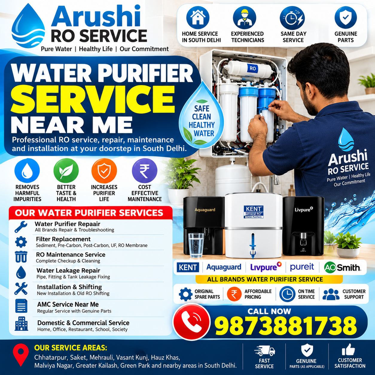Water Purifier Service Near Me in South Delhi