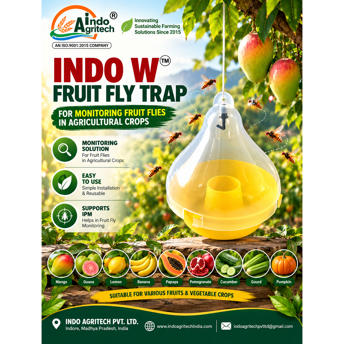 INDO W FRUIT FLY TRAP™ – Smart Fruit Fly & Melon Fly Monitoring Solution