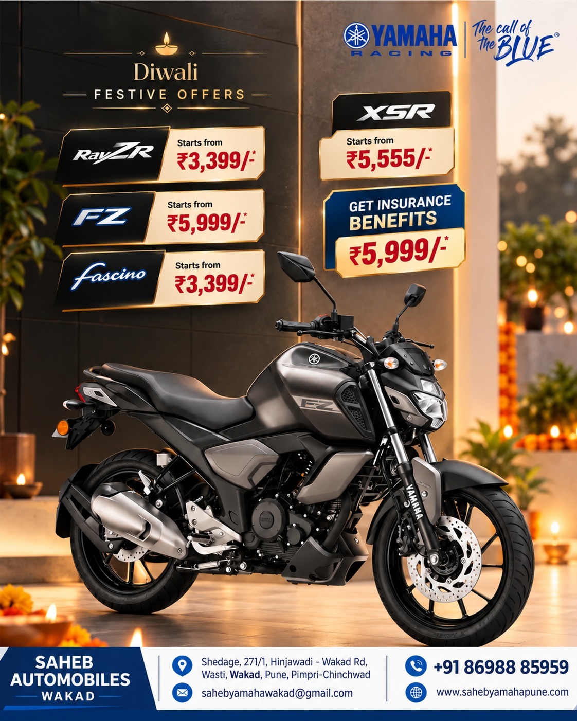 Diwali Special at Saheb Automobiles Wakad | Celebrate Every Ride with Yamaha