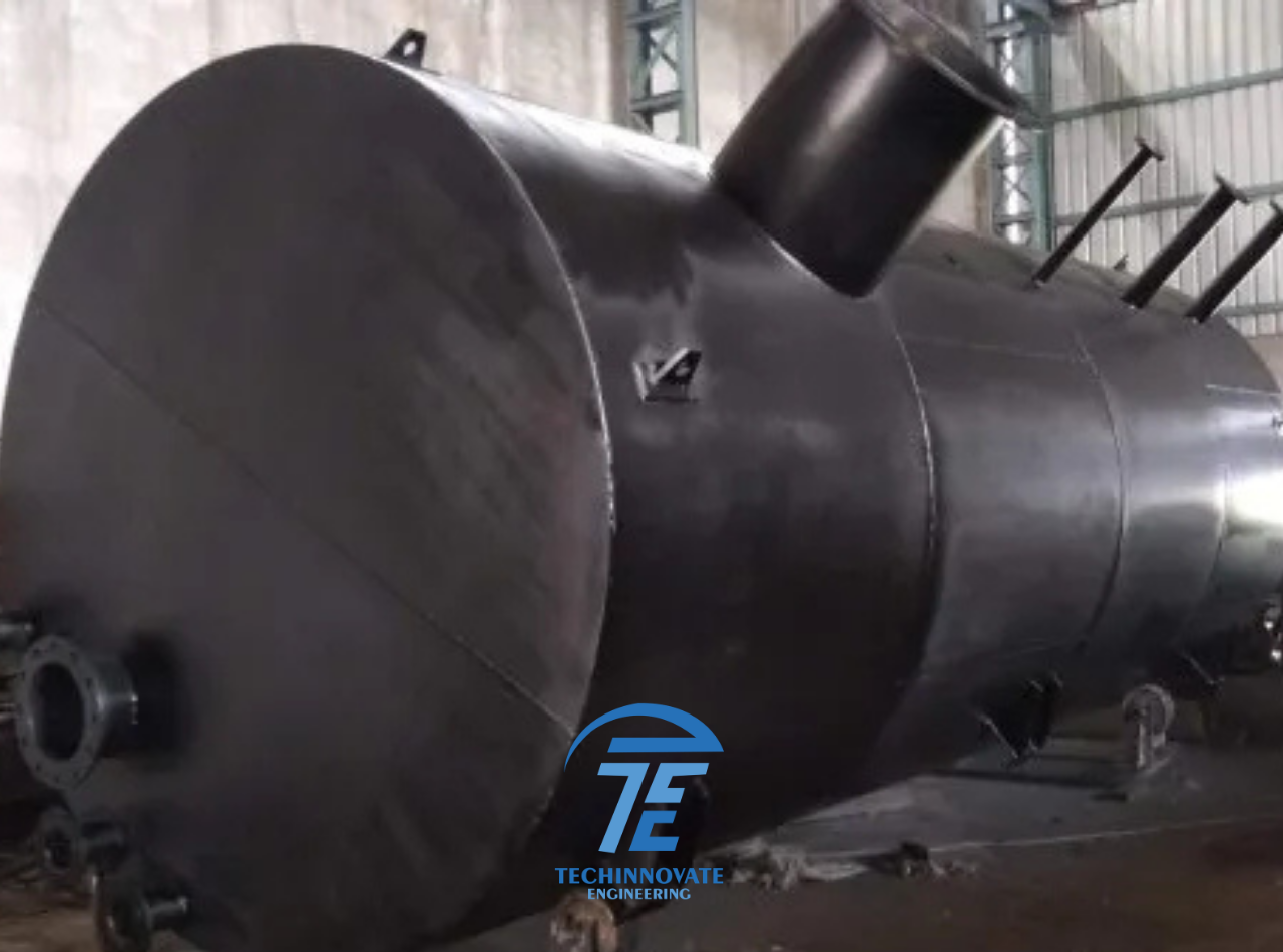 MS Oil Tank with Custom Nozzles and Flanged Connections