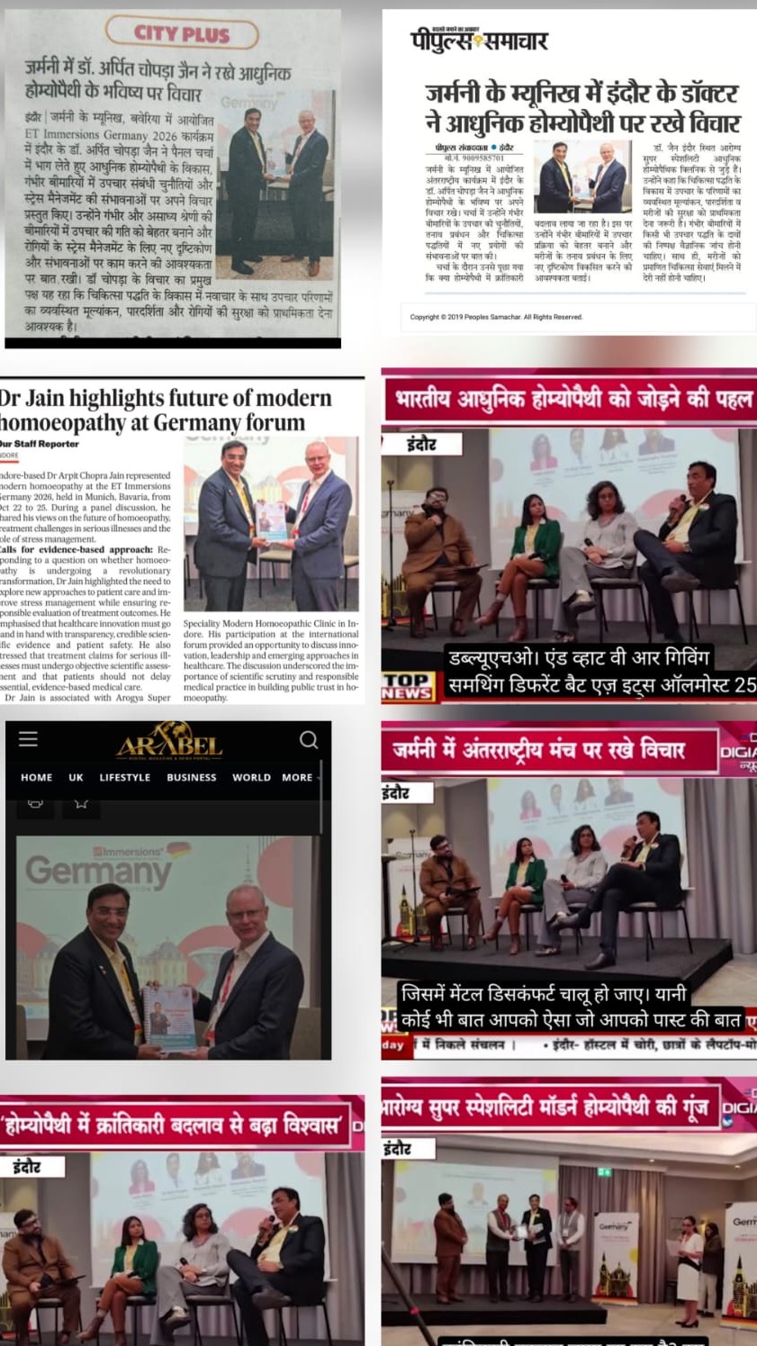 Media Coverage- जर्मनी में होम्योपैथ और ब्रिक्स प्रतिनिधि डॉ. अर्पित चोपड़ा जैन को सम्मानित किया गया...