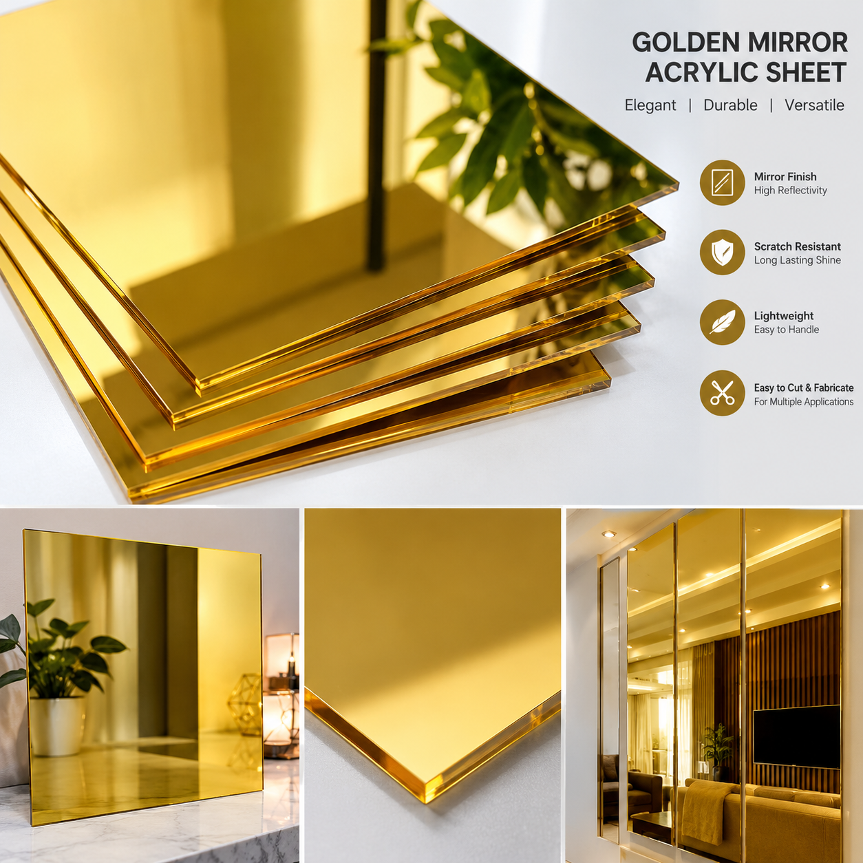 Golden Mirror Acrylic Sheet Dealer In Pune
