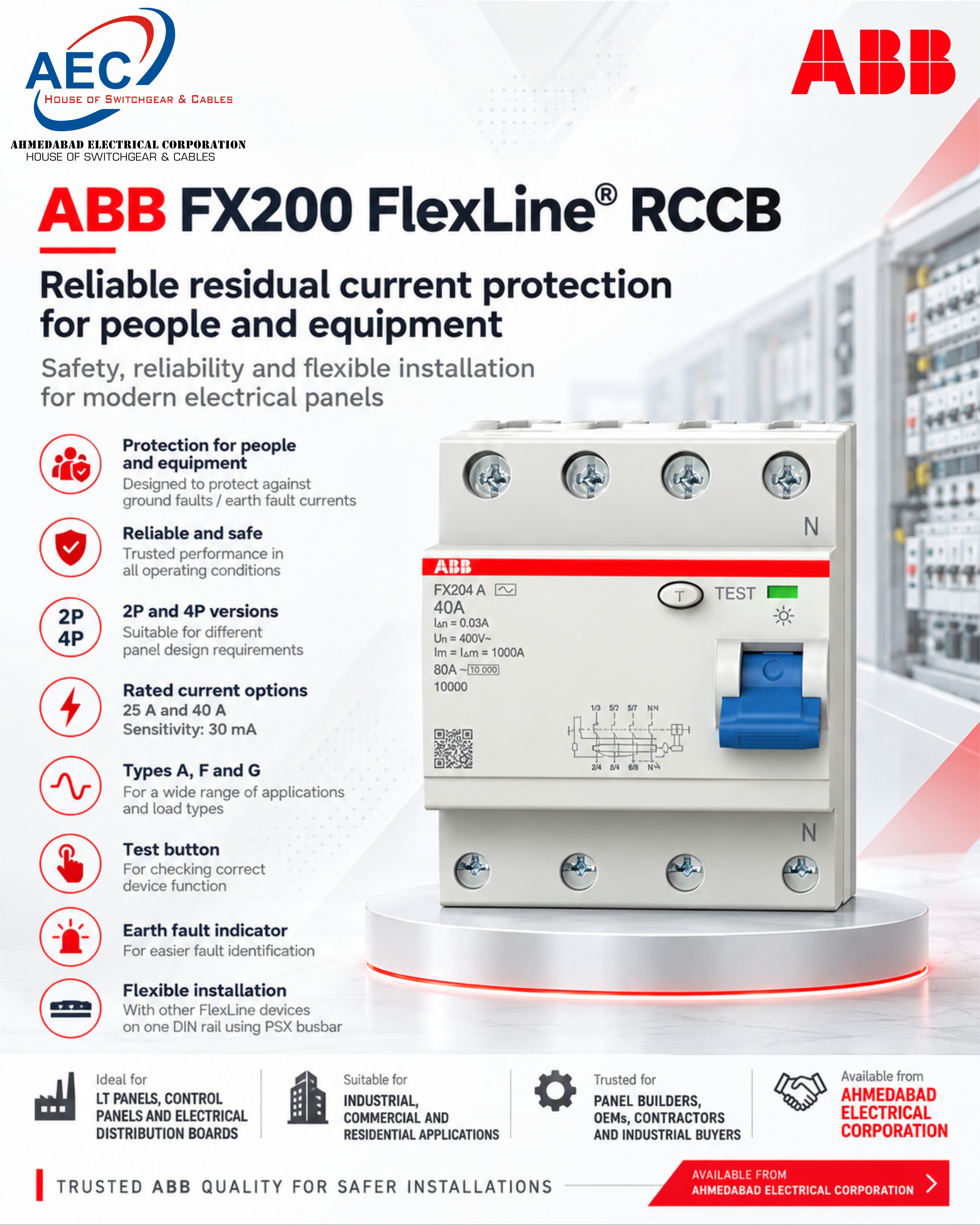 ABB 4 pole RCCB price