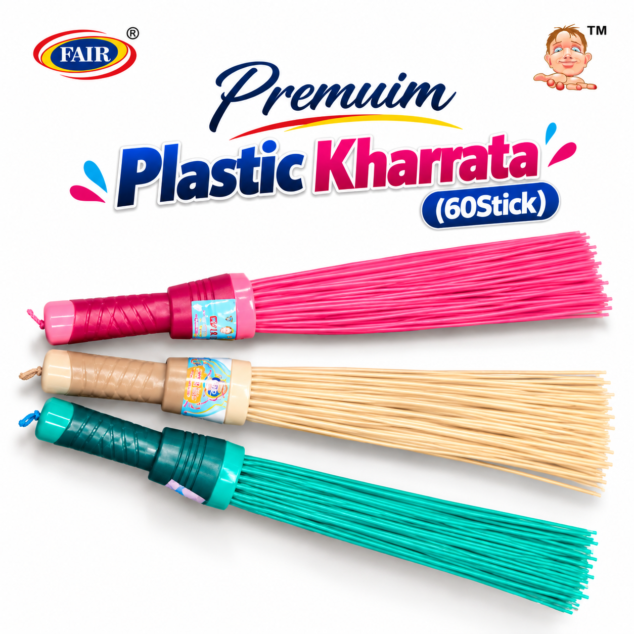 Premium Plastic Kharrata (60 Stick)