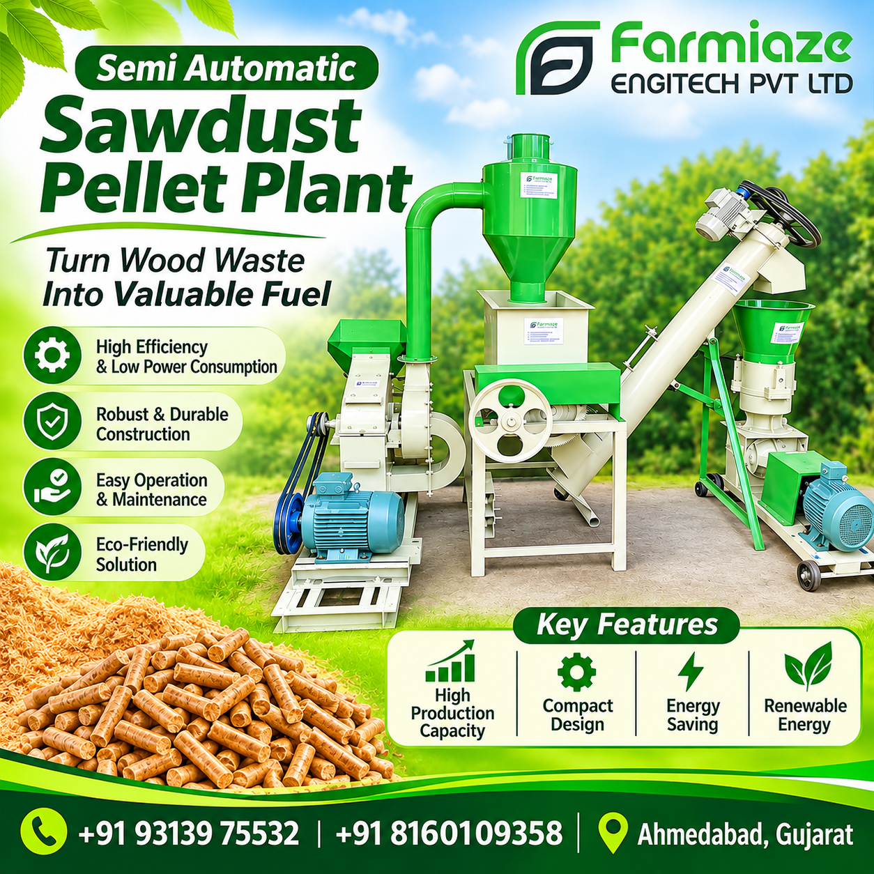 Sawdust Pellet Plant Manufacturer in Karnataka