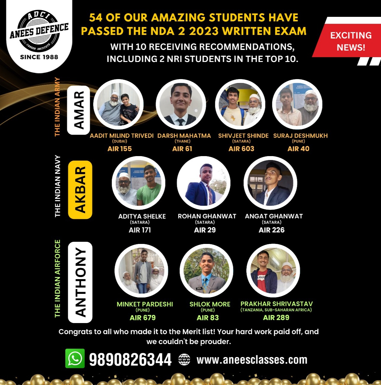 ADCI's 10 exceptional stu