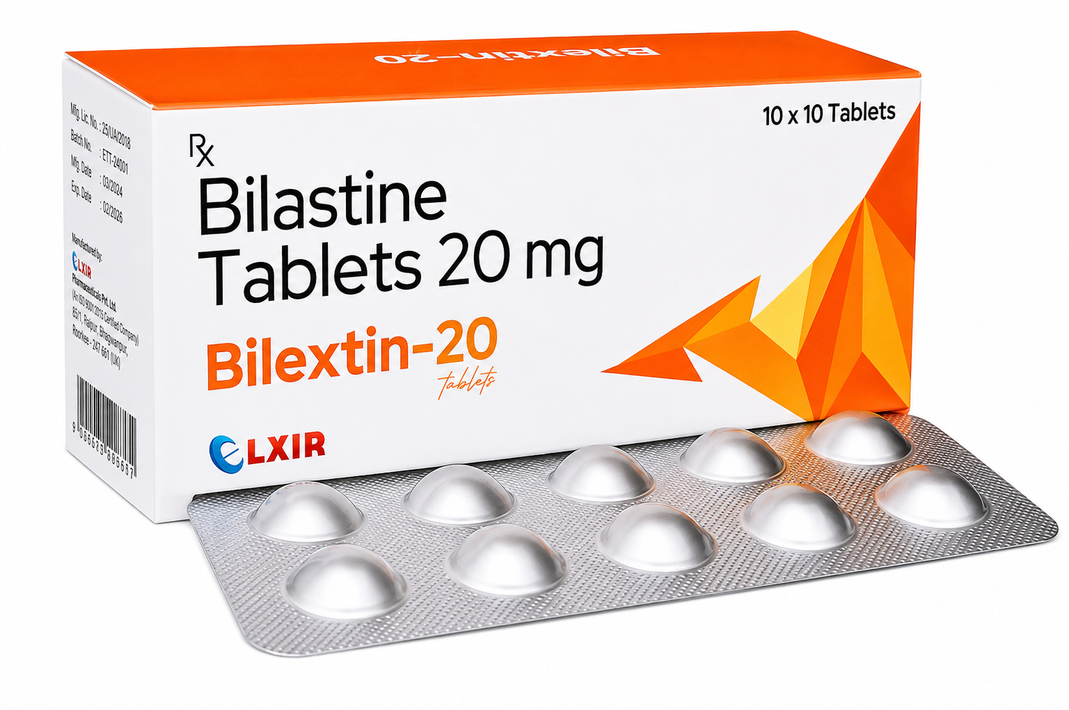 Bilastine 20mg Tablet - Product Description, Usage, Dosage, Precautions, and Side Effects Global Exp product image