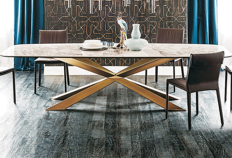 wide X base dinning table