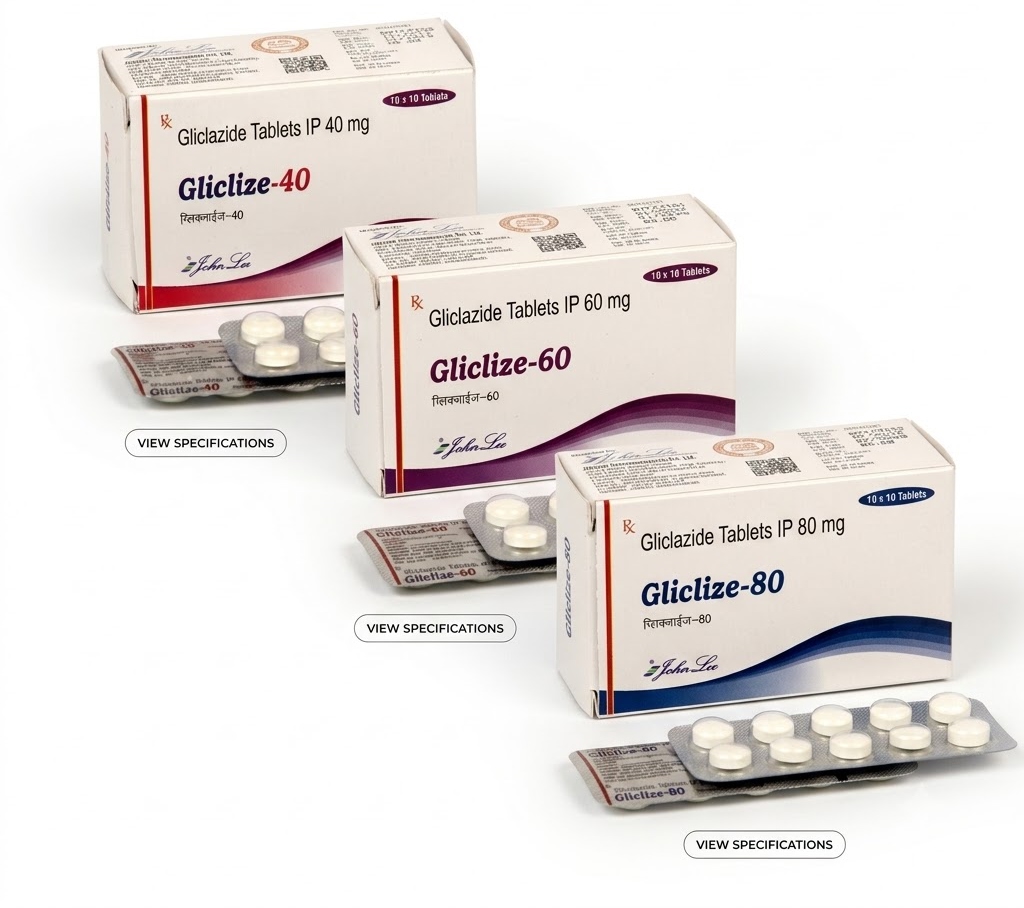 Gliclazide 40/80mg MR tabs in  Washington (USA), London (UK), South Africa, and Dubai (UAE) product image