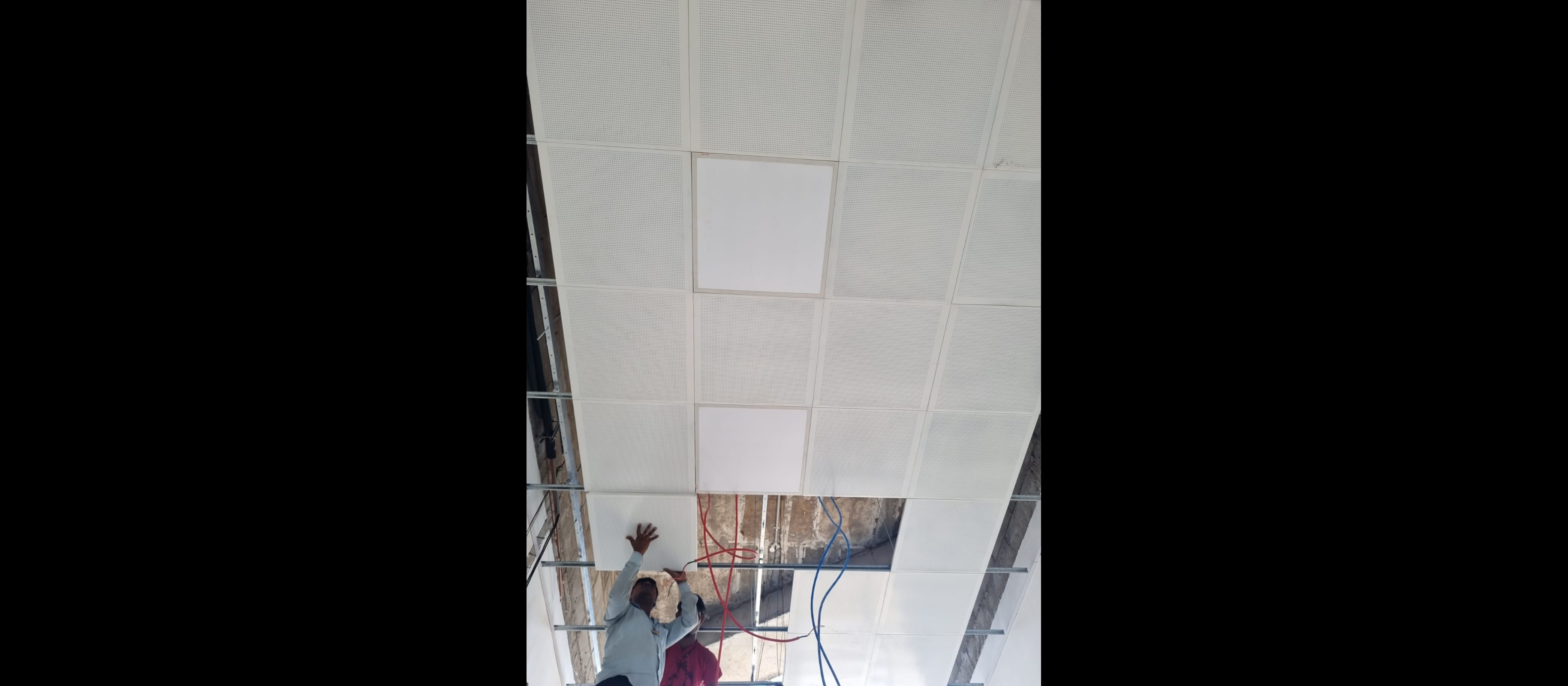 GI perforated clip-in ceiling tiles are a popular 