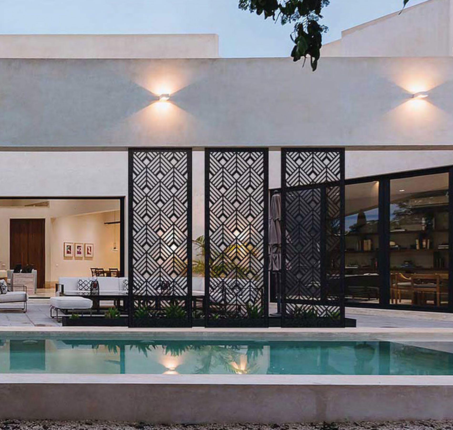 lattice pattern room divider