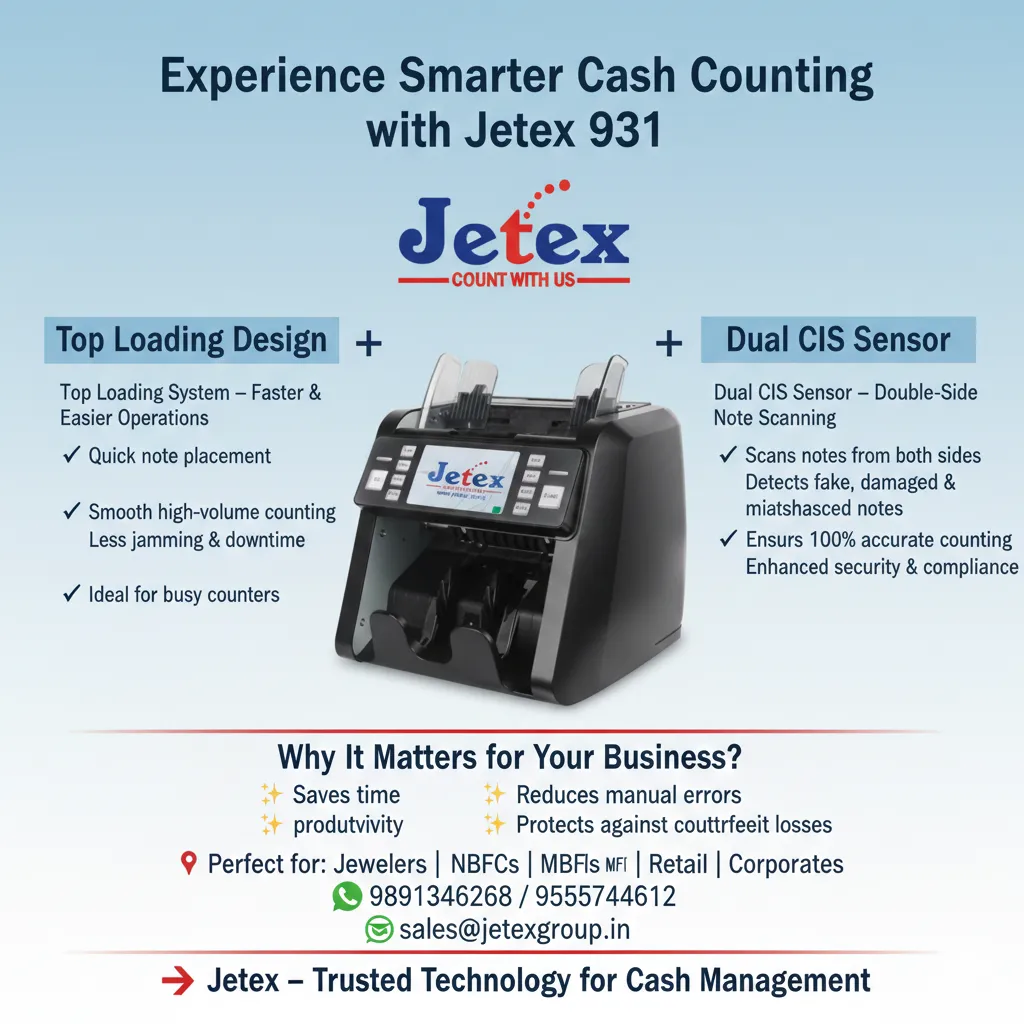 π Experience Smarter Cash Counting with Jetex! πΌπΈ - Trusted dealer in Delhi