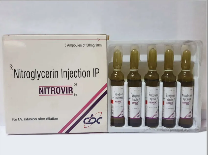 Nitroglycerin Injection 5mg / 10mg / 25mg / 5ml Global Exporter: Cordium Pharmaceuticals Pvt. Ltd.