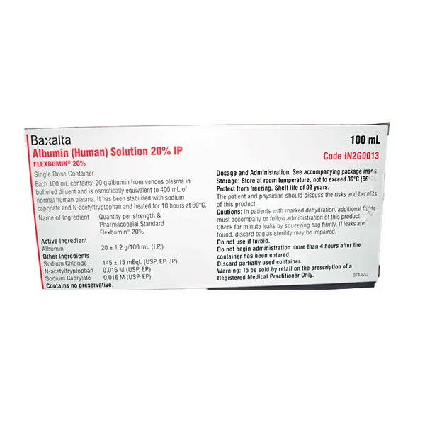 FLEXBUMIN 20% (Albumin) 100 ML image 1