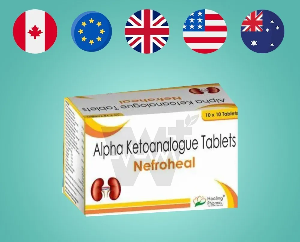 Nefroheal Alpha Ketoanalogue Tablets 200 mg Exporter from India – Fast Delivery to USA, UK & Singapore image 1