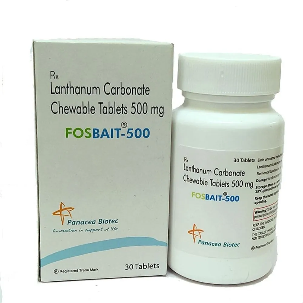 Fosbait 500 mg (Lanthanum Carbonate) Tablets Exporter from India | Global Supply by Cordium Pharma
