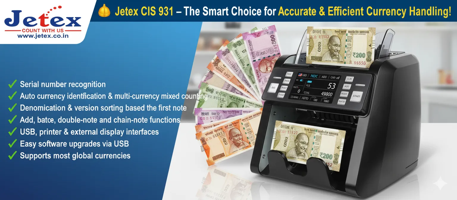 Jetex CIS 931 – The Smart Choice for Accurate & Efficient Currency Handling!