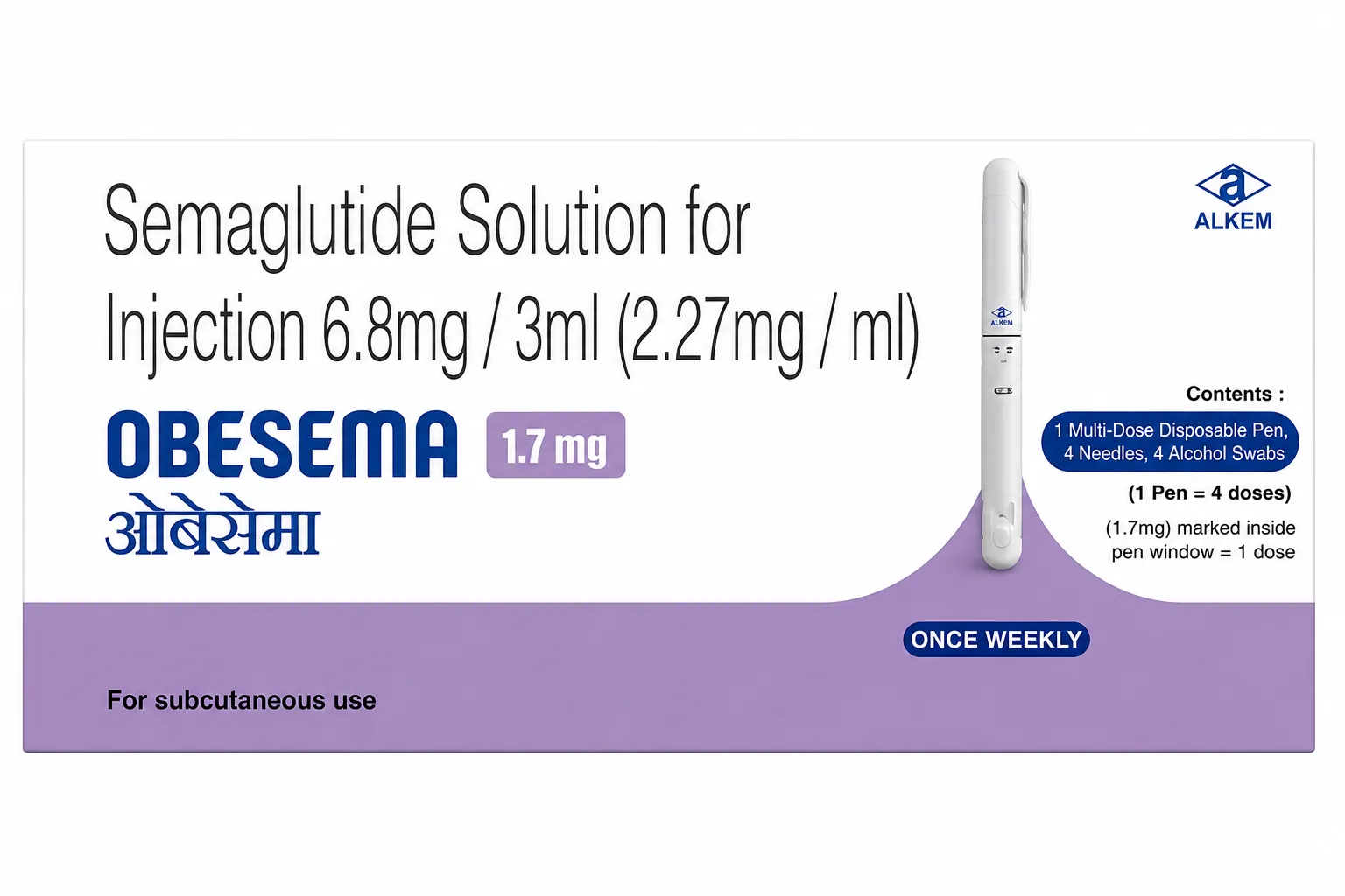 Obesema 1.7 mg Injection | Wholesale Semaglutide High-Dose Exporter from India — Ernest Impex image 1