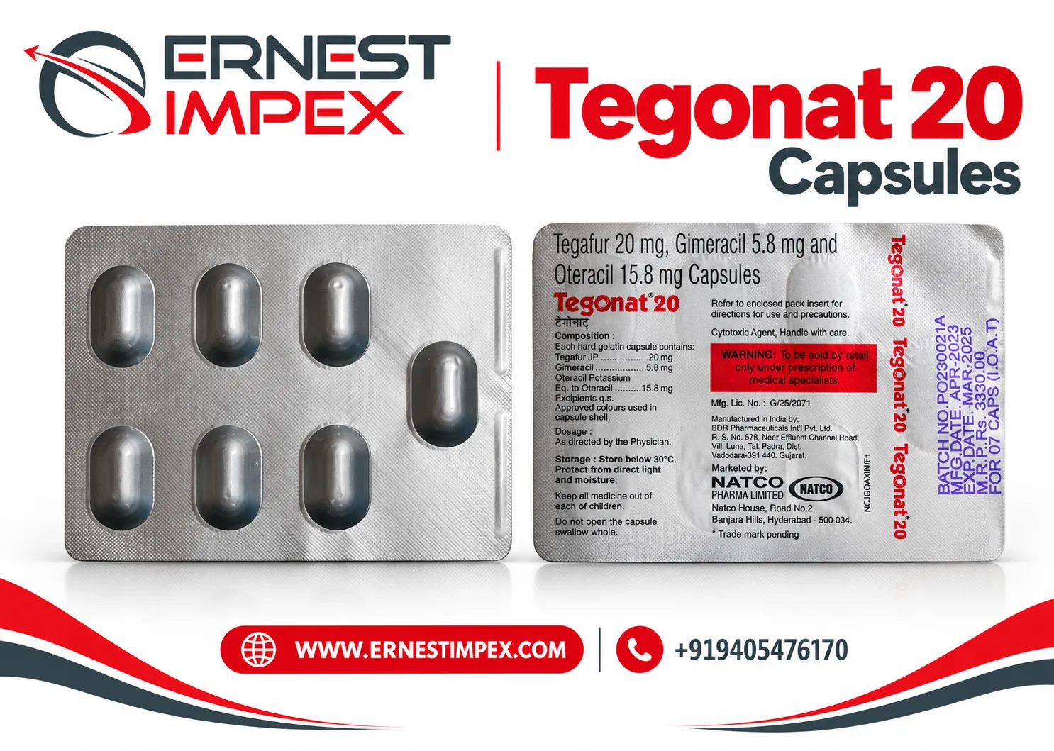 Tegonat 5.8mg/15.8mg/20mg Capsule image 1