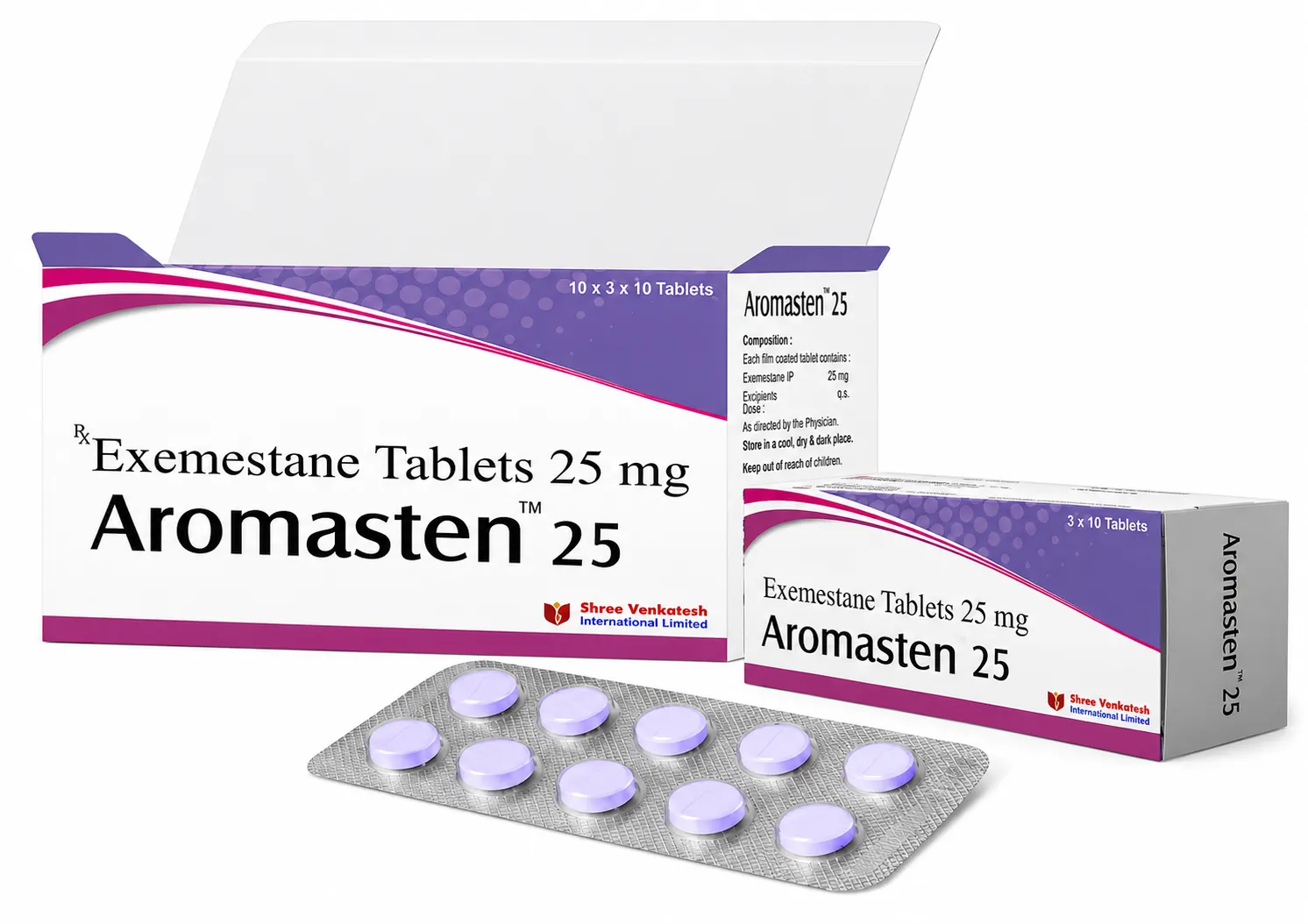 Aromasten 25 (Exemestane 25mg) Tablets: Verified Pharmaceutical Exporter from India | Bulk Supplier for USA, UK, Australia, Thailand, Singapore & Jamaica image 1