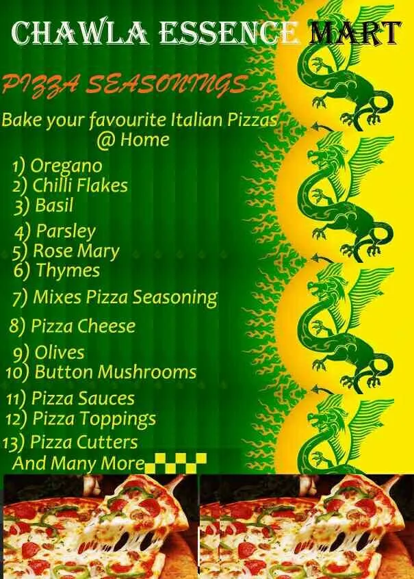 pizza-mania at Chawla Essence Mart
oregano
chilly...