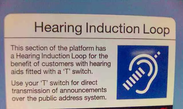 A sign in a train station explains that the public...