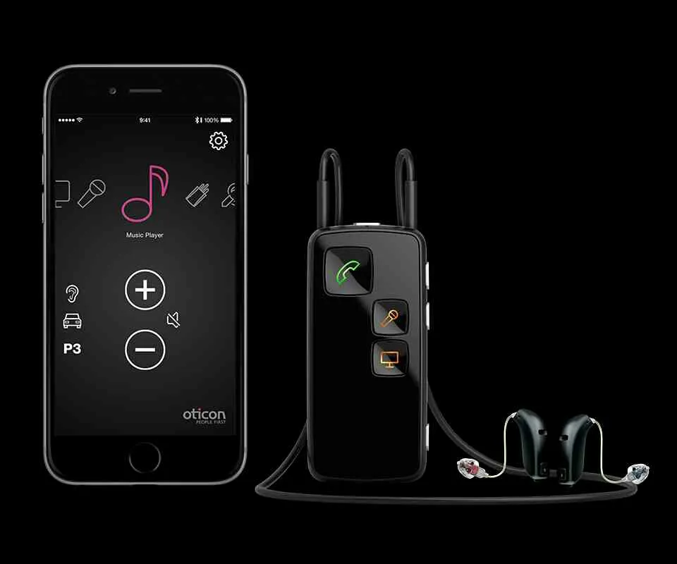 Oticon hearing aid
People first
Wireless accessori...
