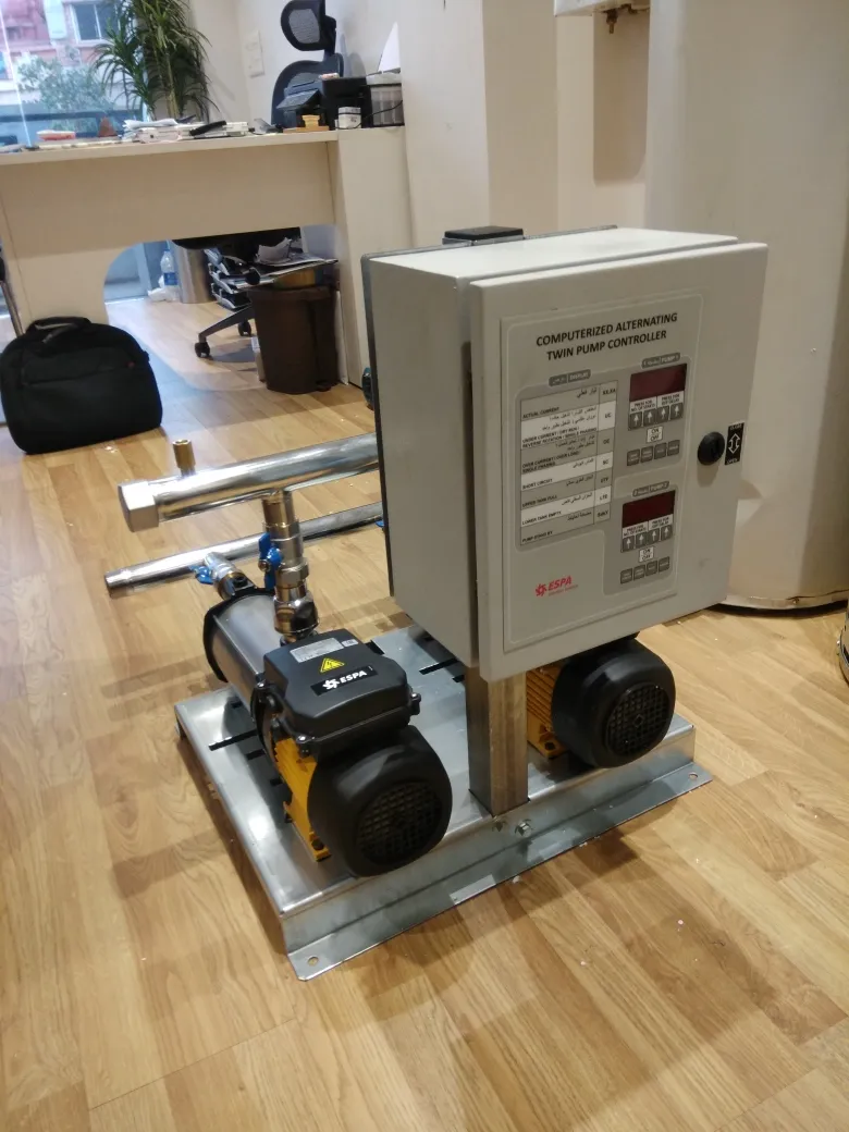 Water pressure boosting system.
Twin booster syste...