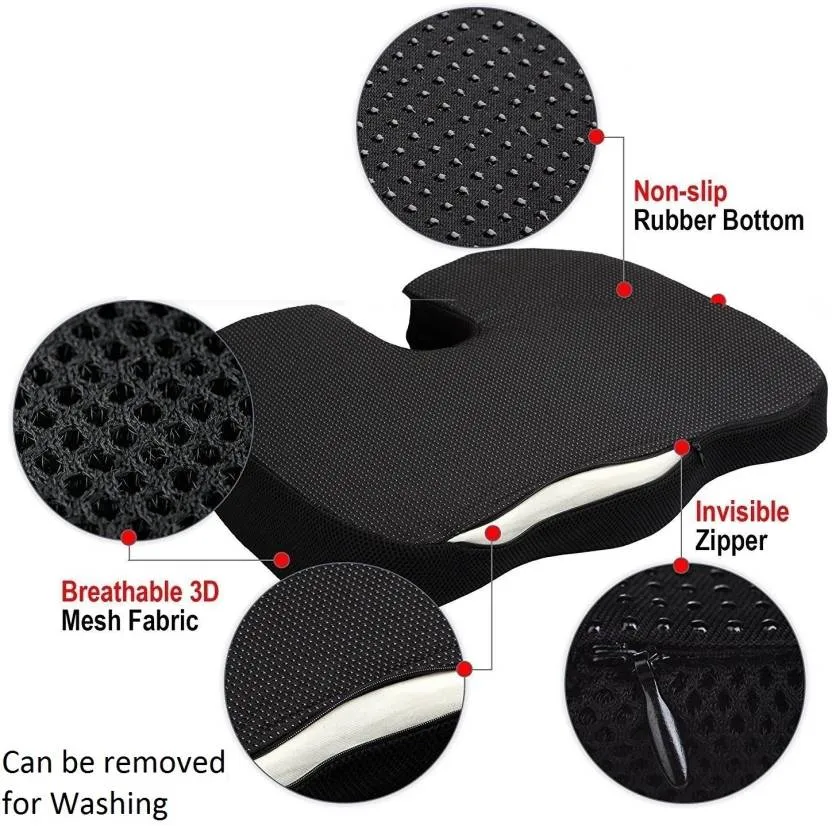 The Memory foam coccyx seat cushion. Experience su...