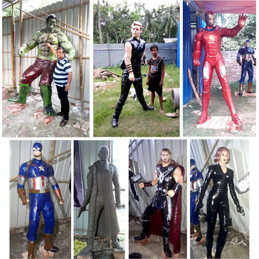 We are manufacturing FRP avengers statues in kolka...