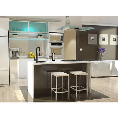 Modern Wooden PVC Modular Kitchen, Warranty: 10-15...