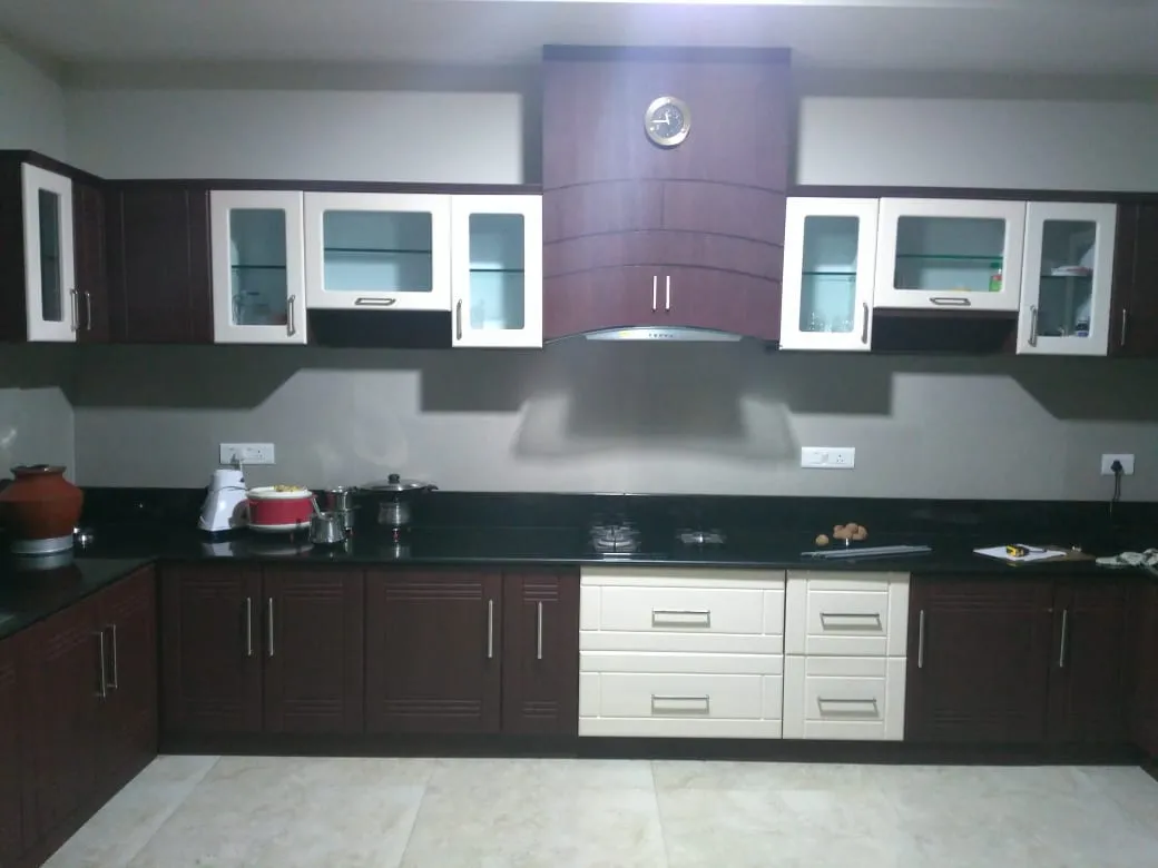 Parallel Shape Wooden Parallel Modular Kitchen In ...