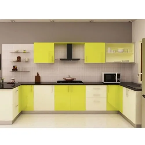 U Shape Wooden U-Shaped Modular Kitchen In Coimbat...