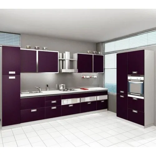 Straight Plywood Modern Modular Kitchen In Coimbat...