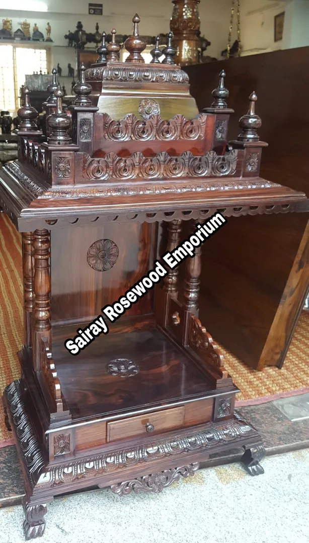 Rosewood pooja mantap
Pooja mantap hand carving ...