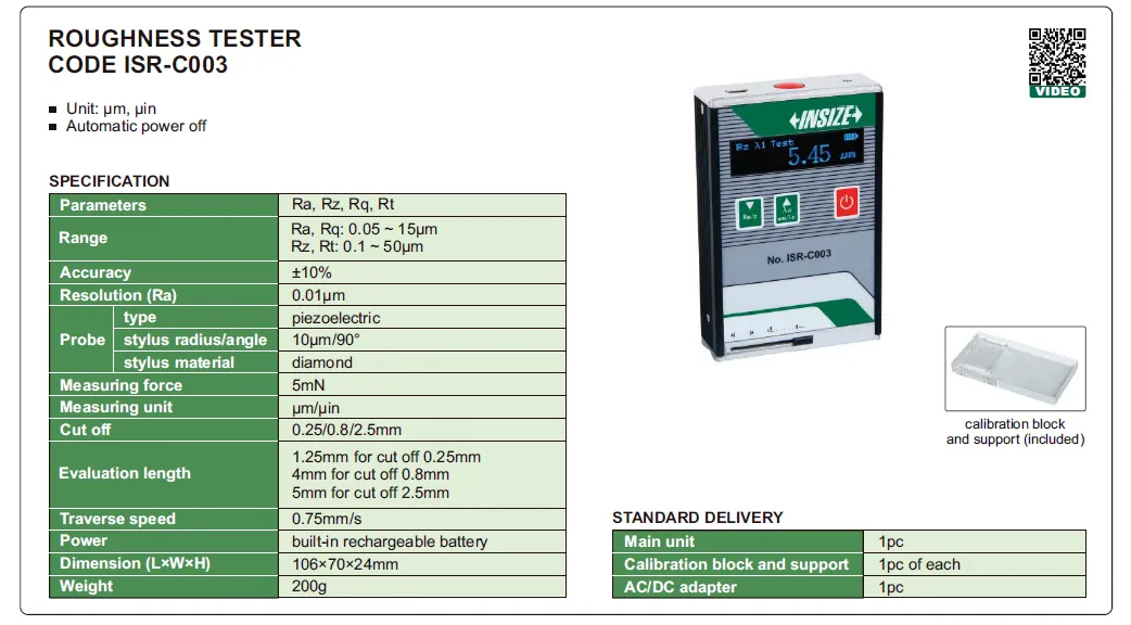 Insize Roughness Tester ISR-C003 is Perfectly Suit...