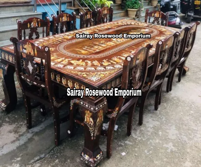 Rosewood Dinning table with Dasara inlay work with...
