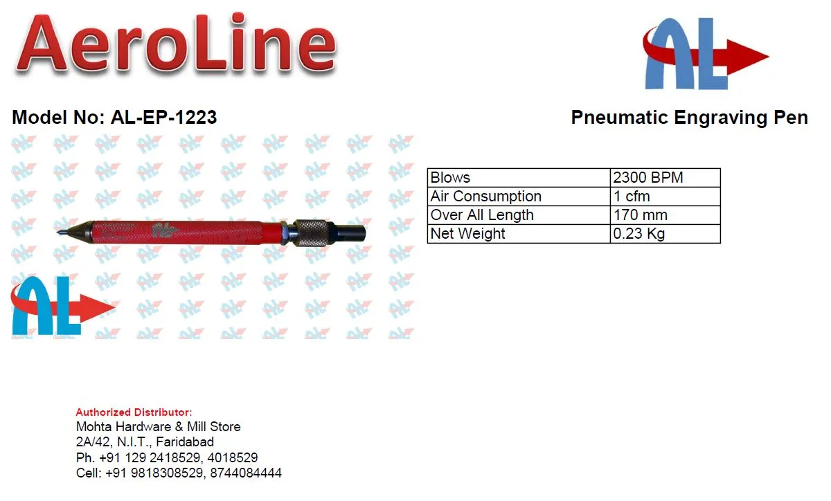 Pneumatic Engraving Pen with Carbide Tip.
This pn...