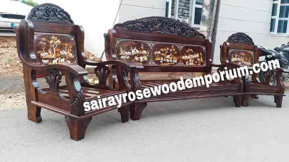 Rosewood Inlay sofa set
Rosewood sofas's in Sair...