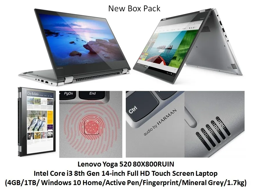 Lenovo Yoga 520 80X800RUIN Box Pack With 1 Year Wa...