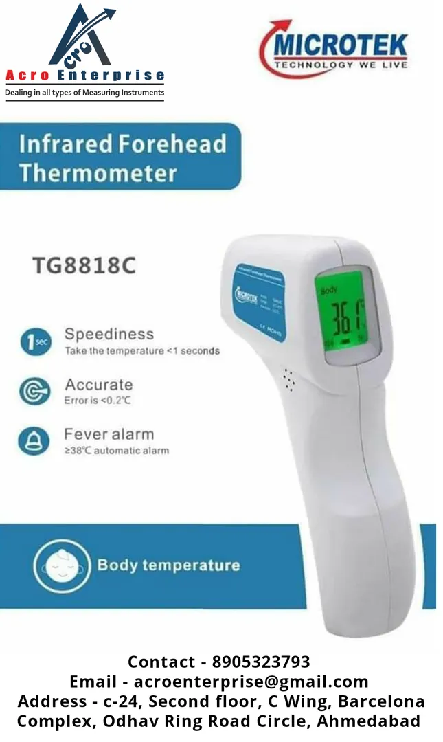 Human Body Temperature Gun is Used to Measure Temp...