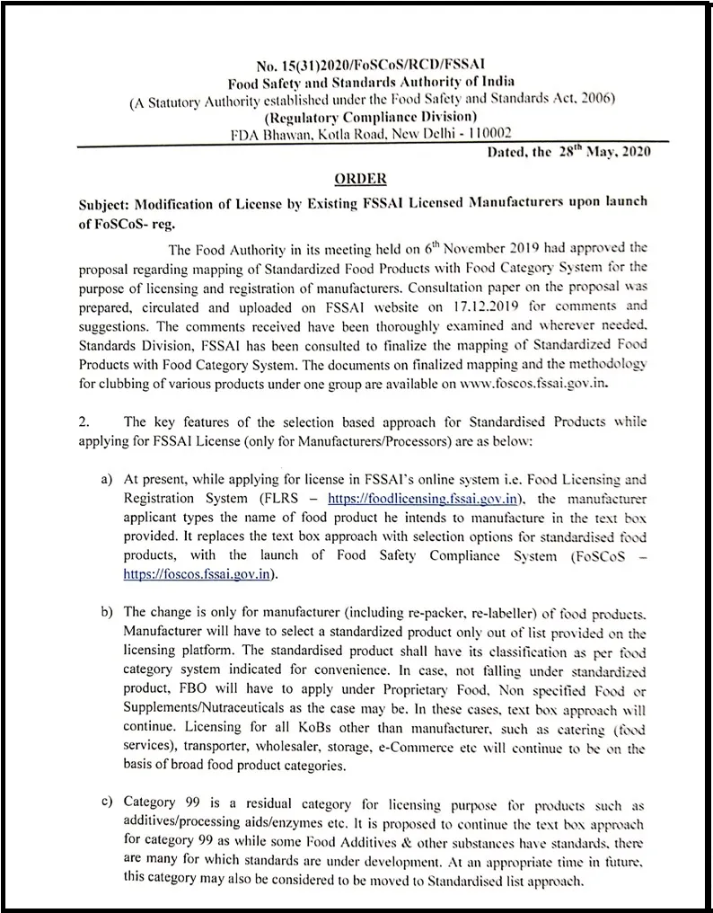 FSSAI HAS LAUNCHED FOOD SAFETY COMPLIANCE SYSTEM (...