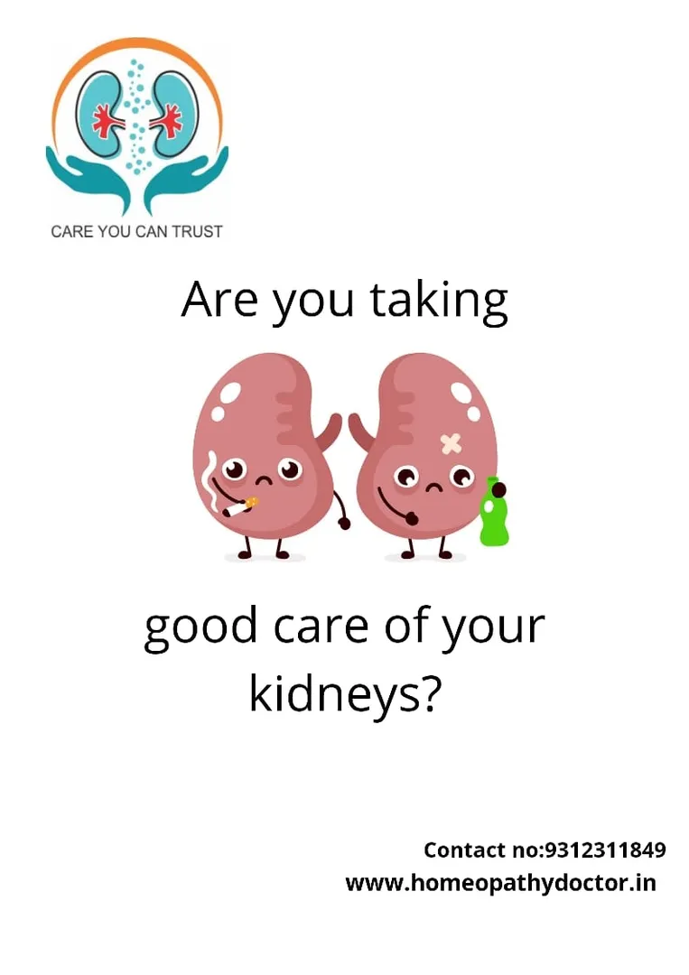 Consumption of alcohol and smoking harm our kidney...