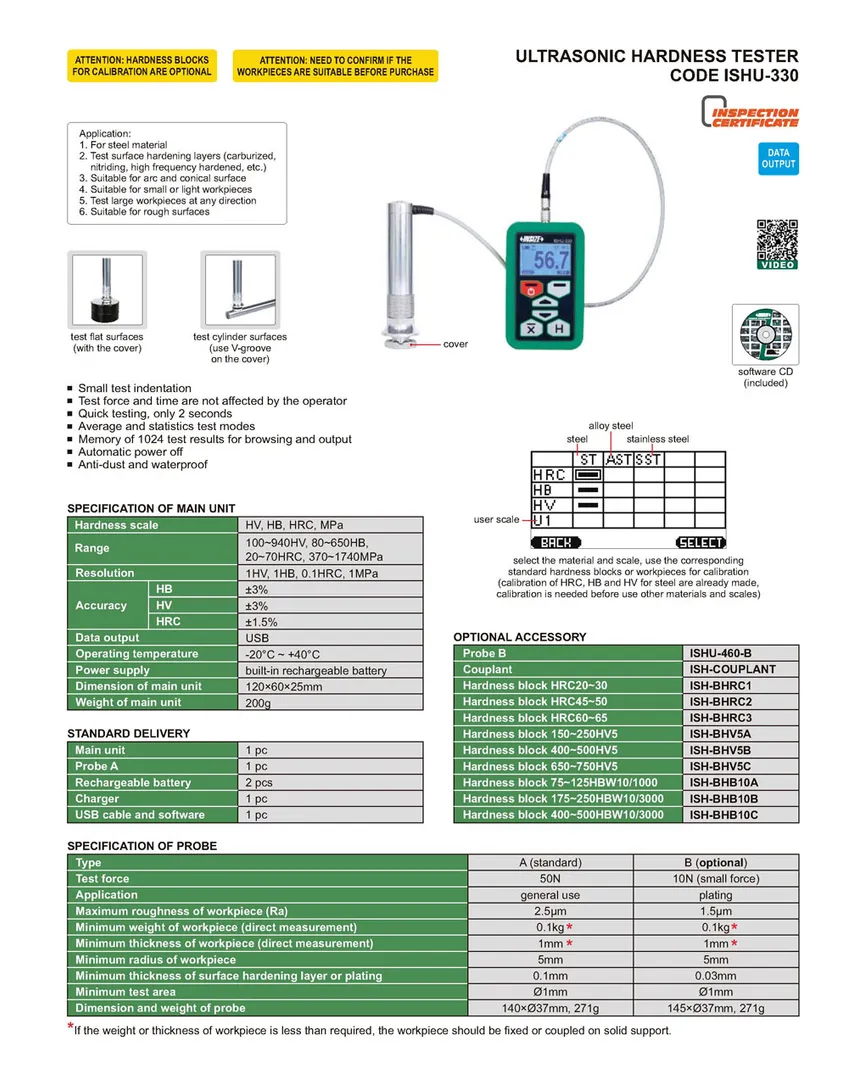 The ultrasonic hardness tester based on a patent f...