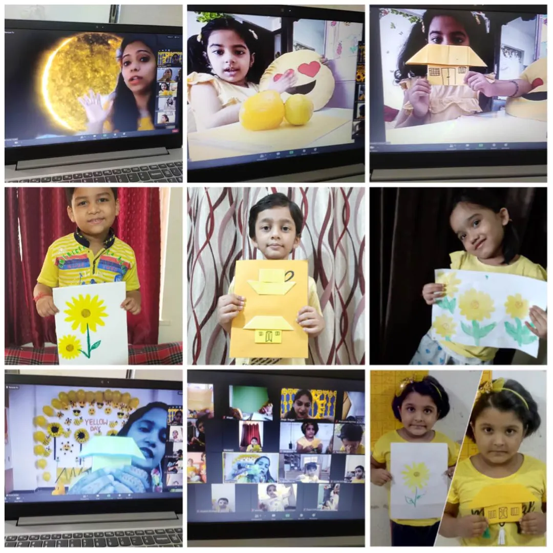 Yellow day celebration in virtual class.....surely...
