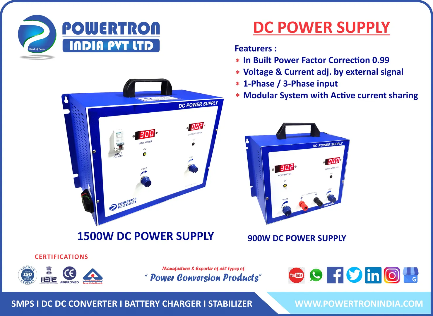 POWERTRON MANUFACTURES DC REGULATED POWER SUPPLY
...