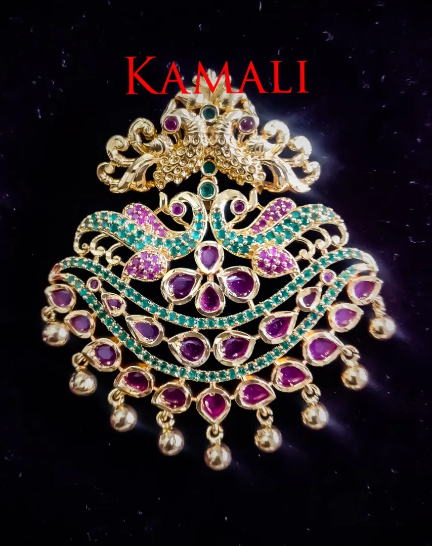 1gm Gold plated Artificial Gold Impone Ruby and Em...
