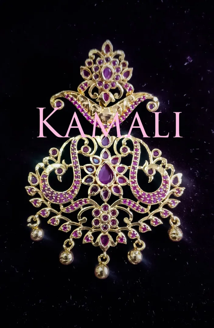 1gm Gold plated Artificial Gold Impone Ruby Pendan...